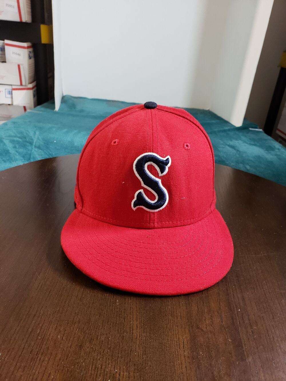 Spokane Indians Hat Cap Size 7 Mens Red New Era Fitted Baseball MLB